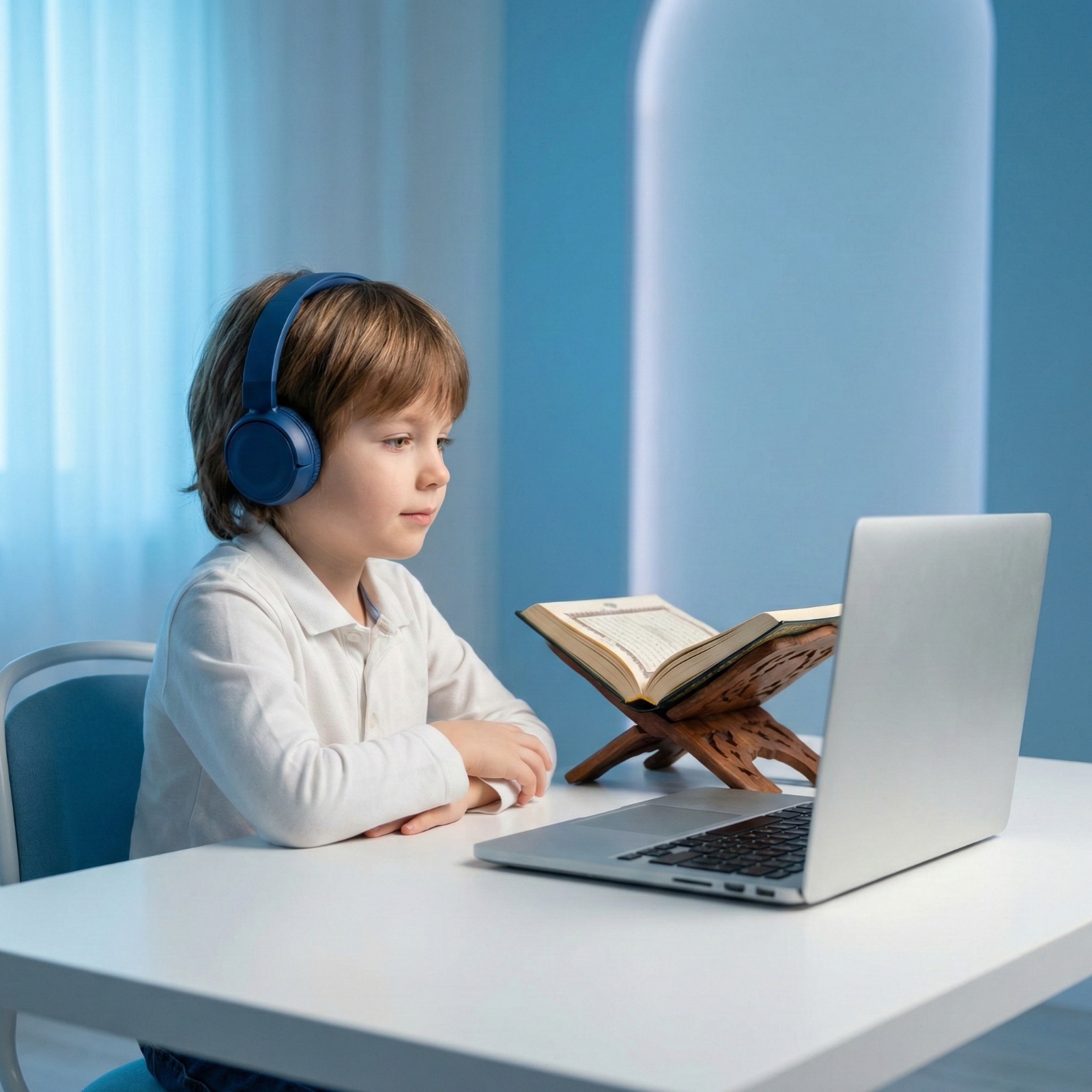 Student learning Quran reading in Ajwa Academy online class